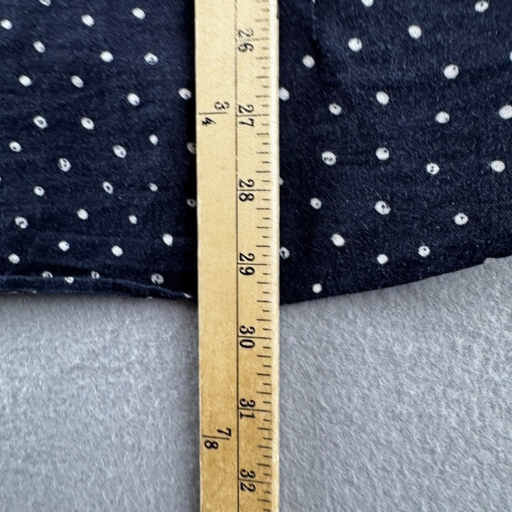 John Varvatos Shirt Mens Large Blue Polka Dot Linen Ramie Blend Short Sleeve - Picture 11 of 12